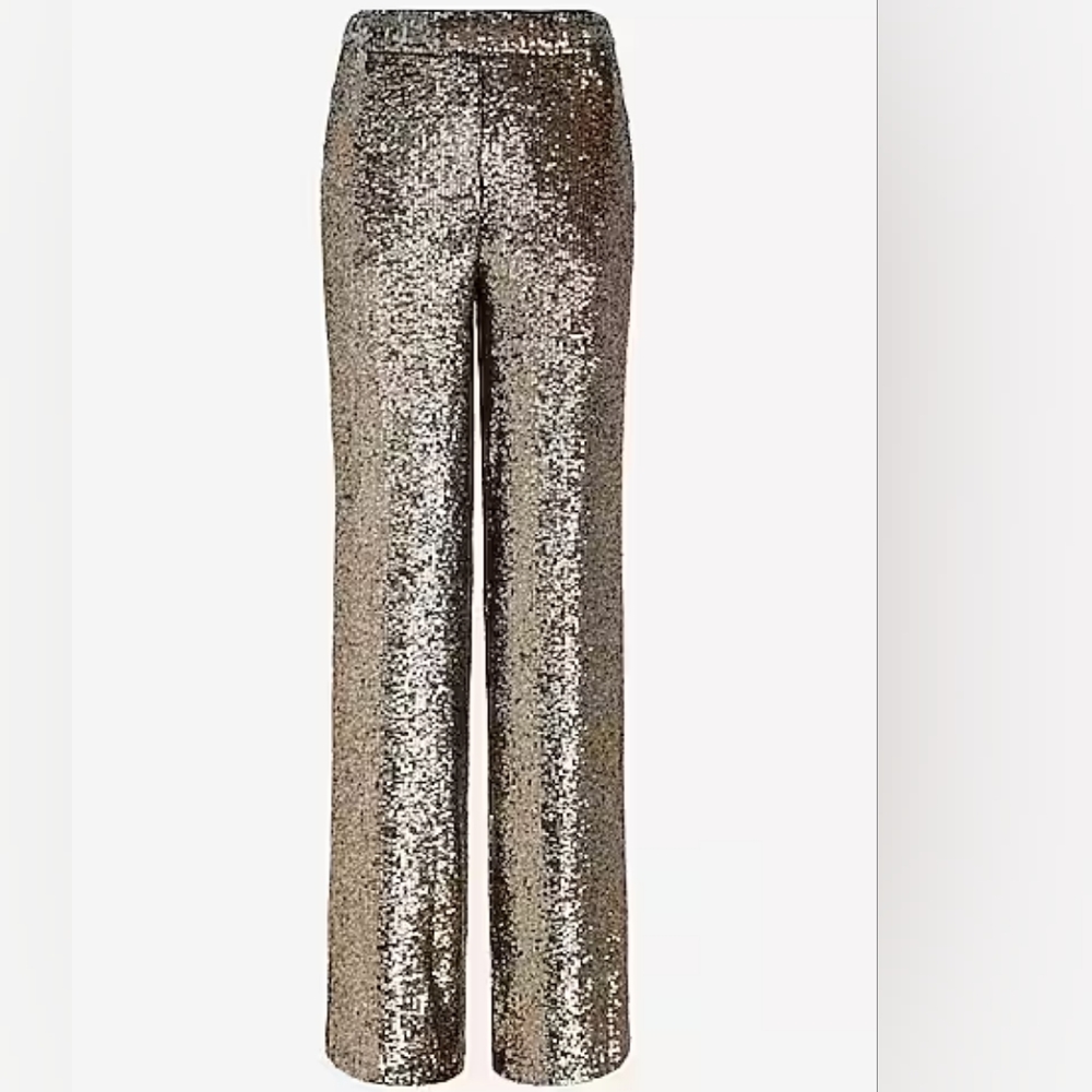 EXPRESS: High Waisted Sequin Wide Leg Trousers - Picture 6 of 6